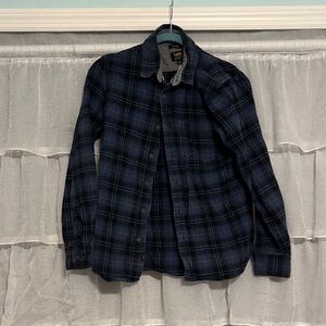 Lee Men's Blue Plaid Button Down Shirt